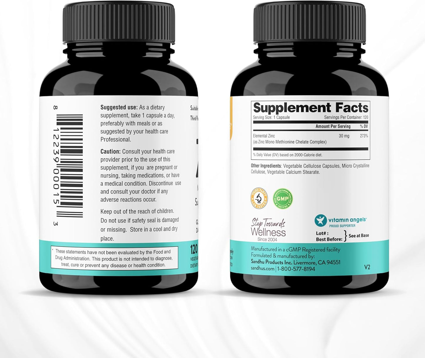 High Potency Zinc 30mg Supplement 120 Count | Immune & Antioxidant Support | 4 Month Supply | Made in USA | Superior Absorption Capsules