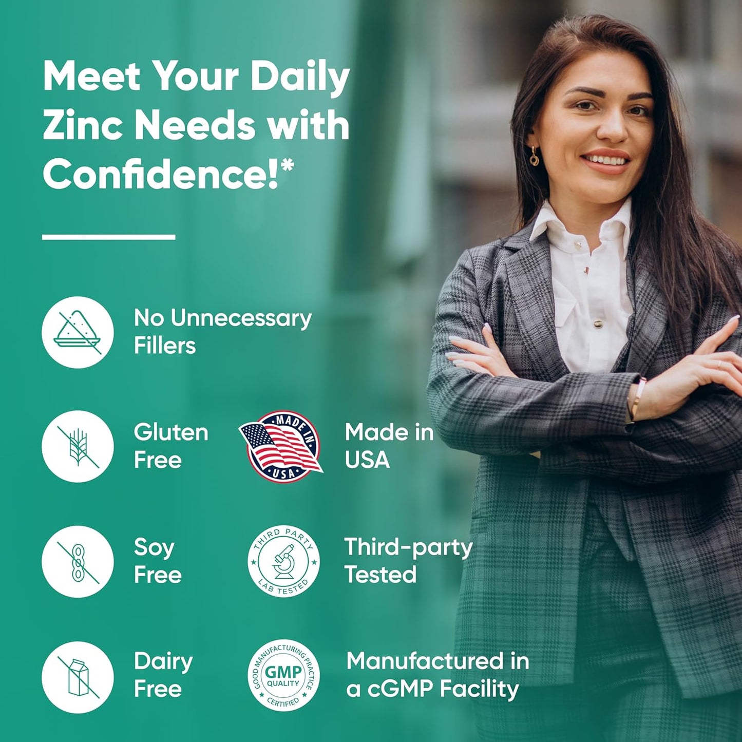 High Potency Zinc 30mg Supplement 120 Count | Immune & Antioxidant Support | 4 Month Supply | Made in USA | Superior Absorption Capsules