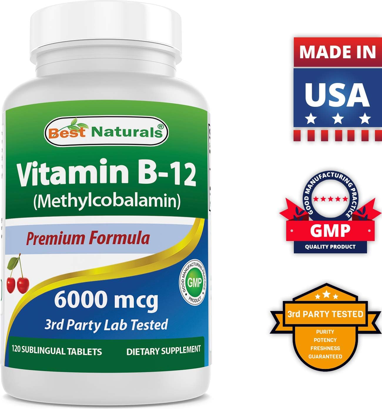 High Potency Zinc Gluconate 50mg & Vitamin B12 6000 mcg Supplement for Immune Support and Energy Boost