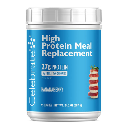 High Protein Bananaberry Shake for Bariatric Surgery Patients, 27g Protein, 5g Fiber, 15 Servings