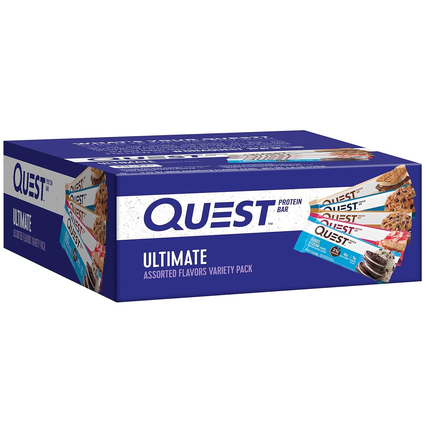 High Protein Bars Variety Pack with 30 Bars, Gluten-Free Options, Assorted Flavors - Quest Nutrition & Pure Protein Bars