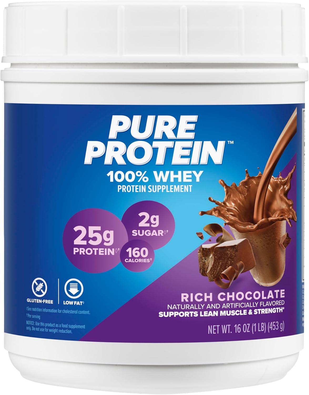High Protein Chocolate Peanut Butter Pure Protein Bars, 1.76oz, Pack of 4 - Nutritious Energy Snacks, Low Sugar, Gluten Free