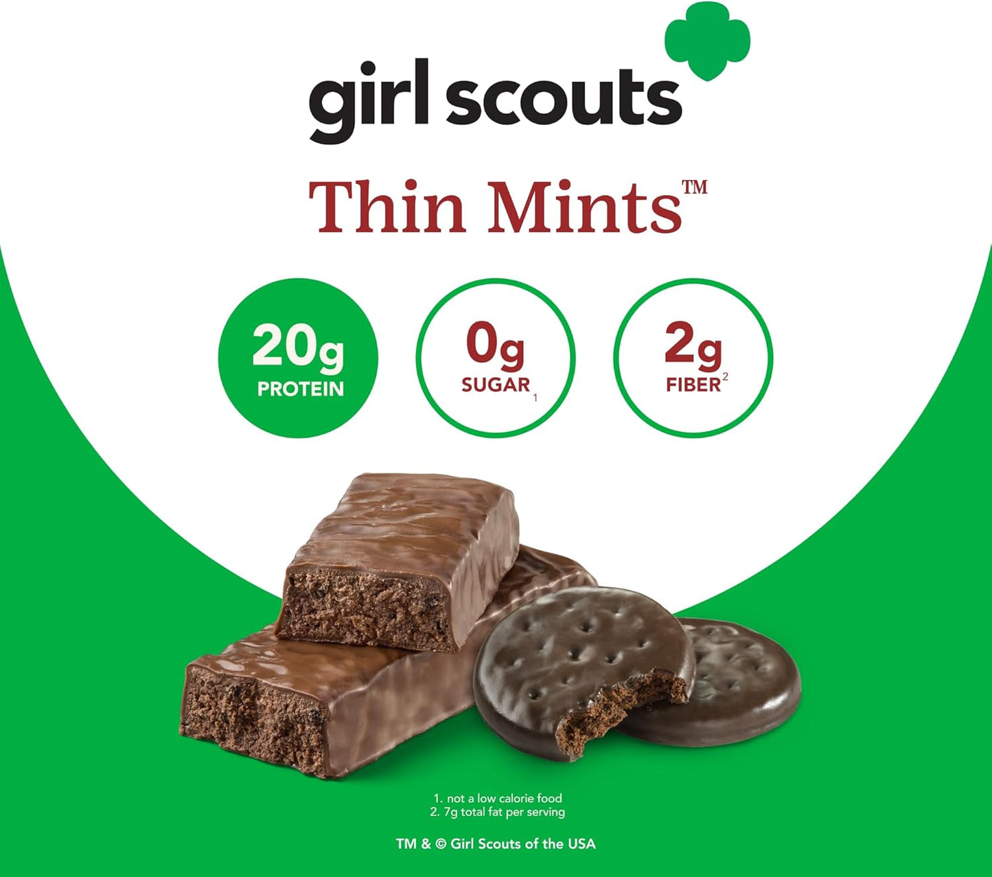 High Protein Gluten-Free Kosher Friendly Nutrition Bars - Girl Scouts Thin Mint Flavor - 2.1 Oz per Bar, 10 Count