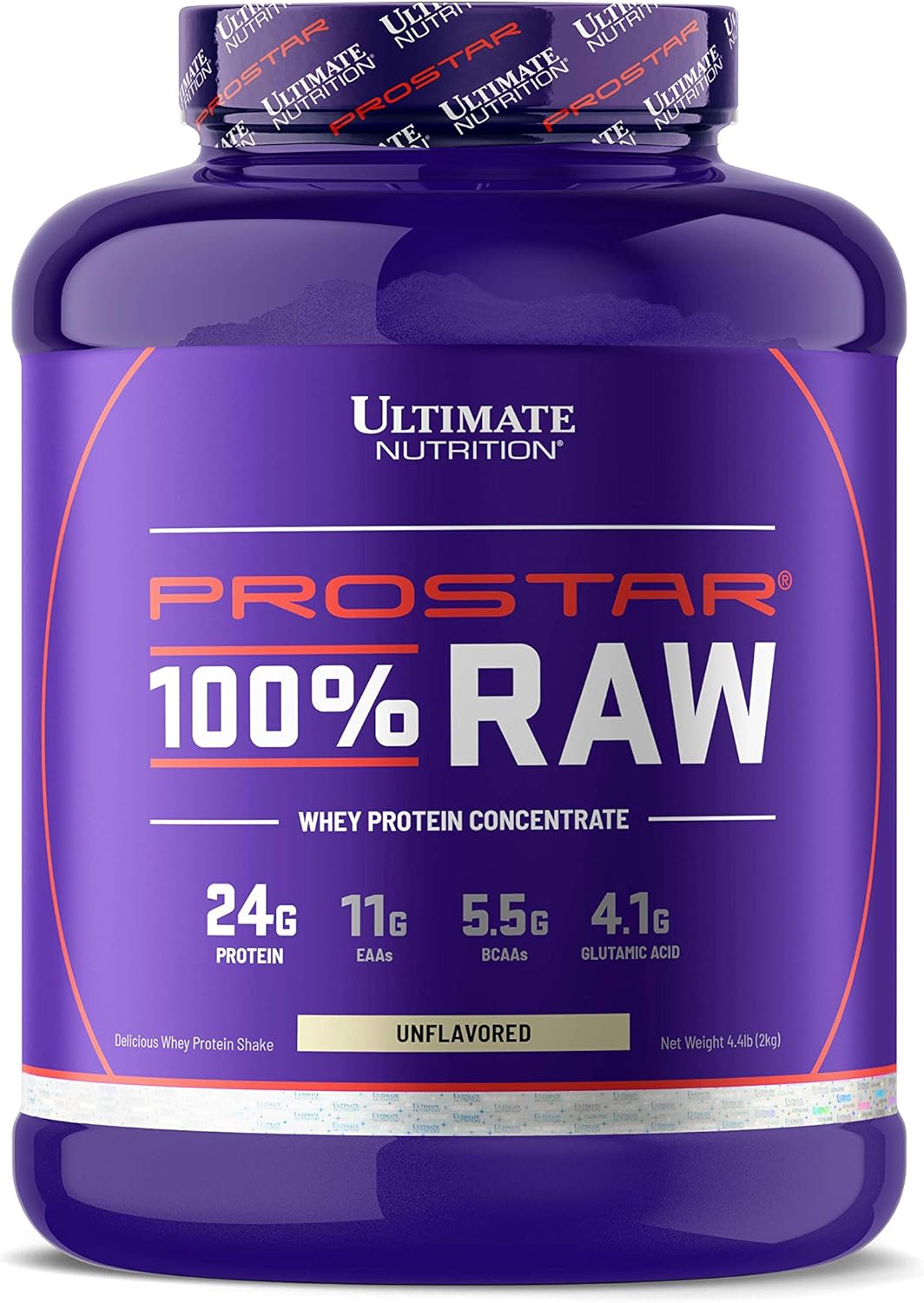 High Protein Low Carb Unflavored Whey Protein Powder - 24g Protein, 5.5g BCAAs, Keto Friendly - 67 Servings, 4.4lbs