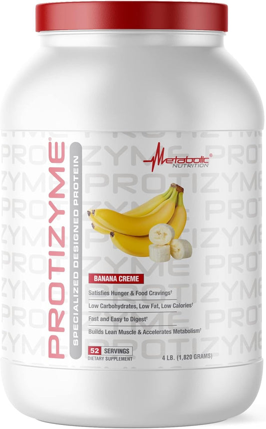 High Protein Low Carb Whey Protein Powder with Digestive Enzymes and Vitamins - 4lb