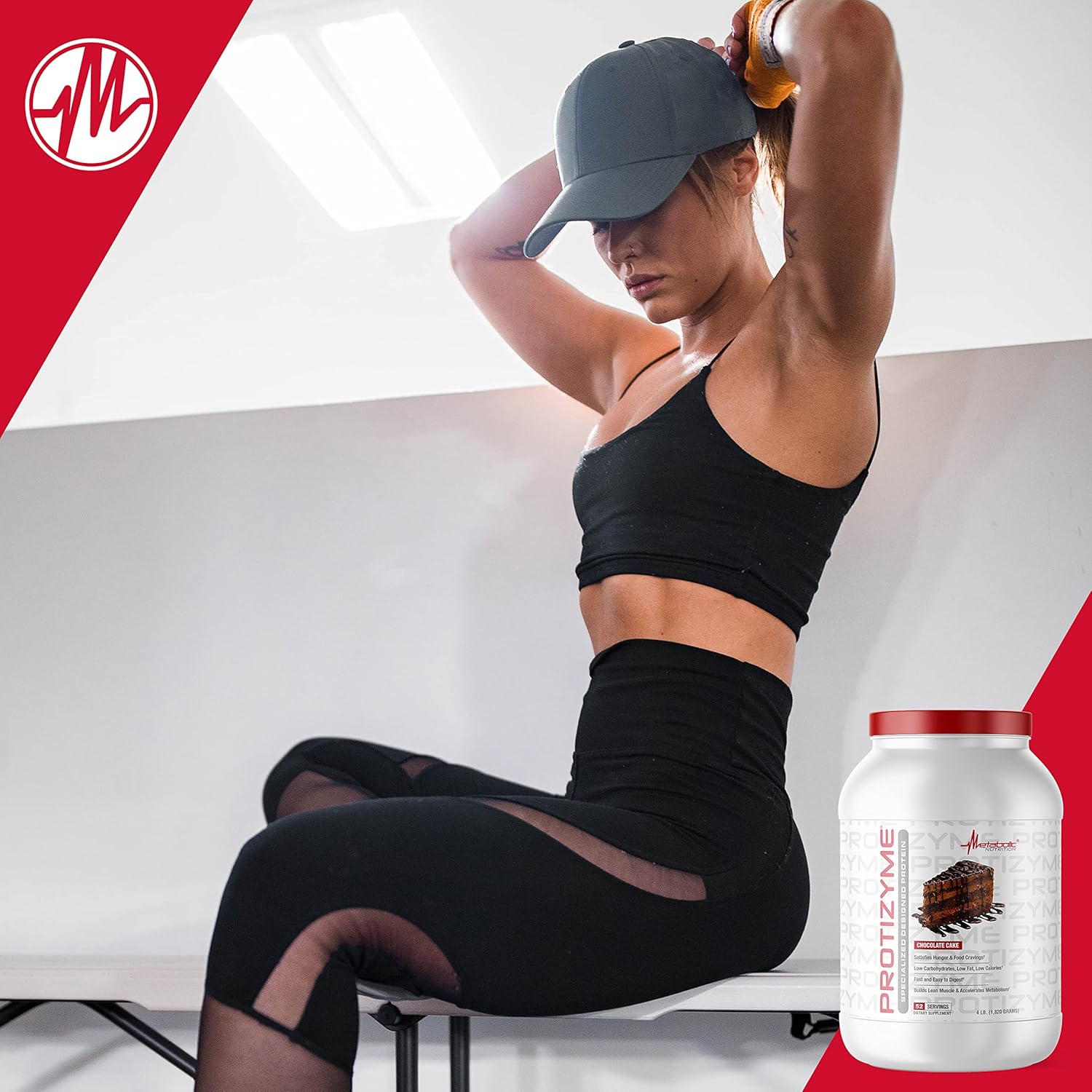 High Protein Low Carb Whey Protein Powder with Digestive Enzymes and Vitamins - 4lb