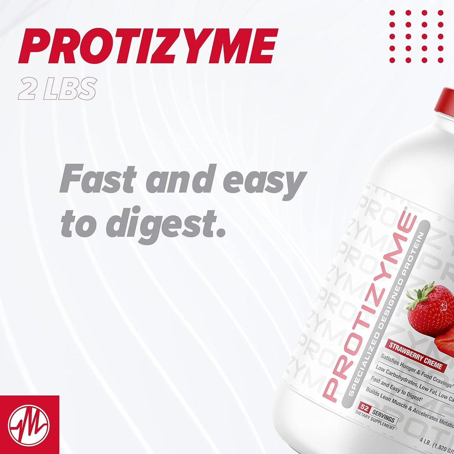 High Protein Low Carb Whey Protein Powder with Digestive Enzymes and Vitamins - 4lb