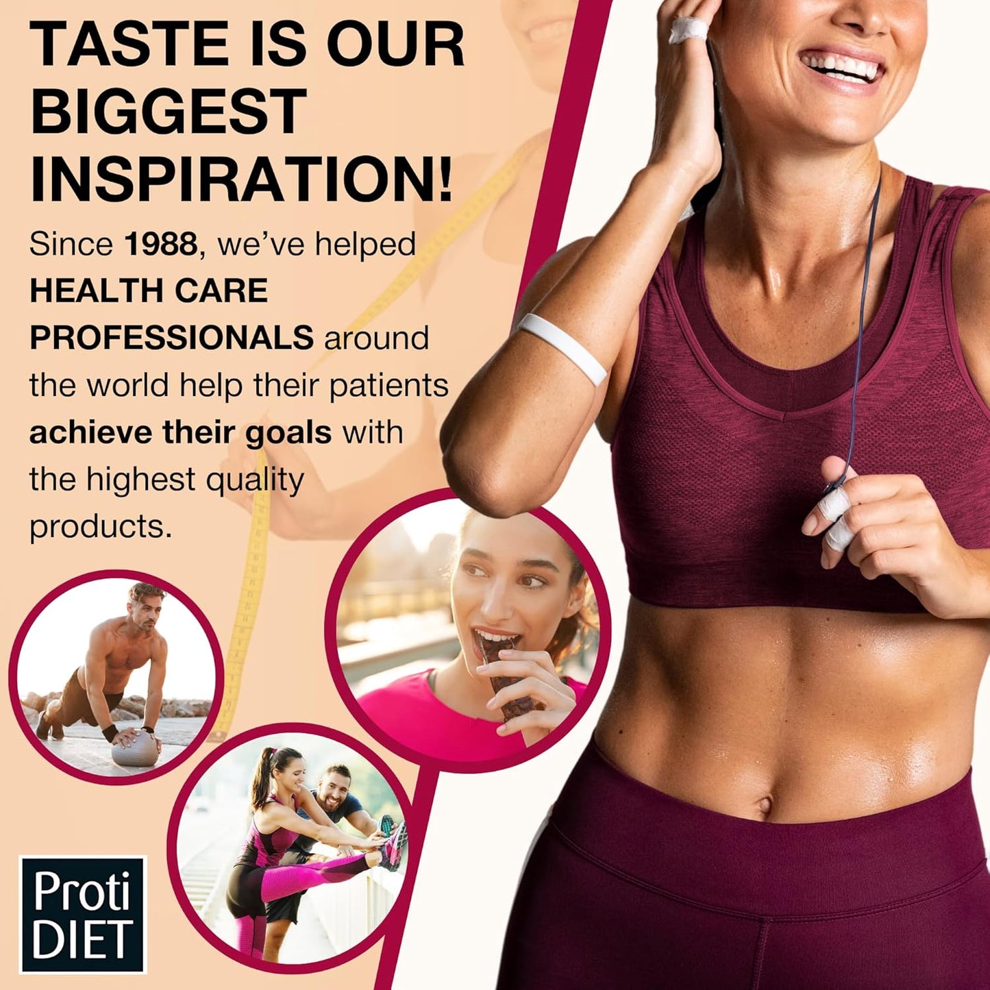 High Protein ProtiDIET Peanut Butter & Smooth Caramel Crisp Bars - Gluten-Free & GMO-Free Meal Replacement Snacks for Adults - 7 Bars
