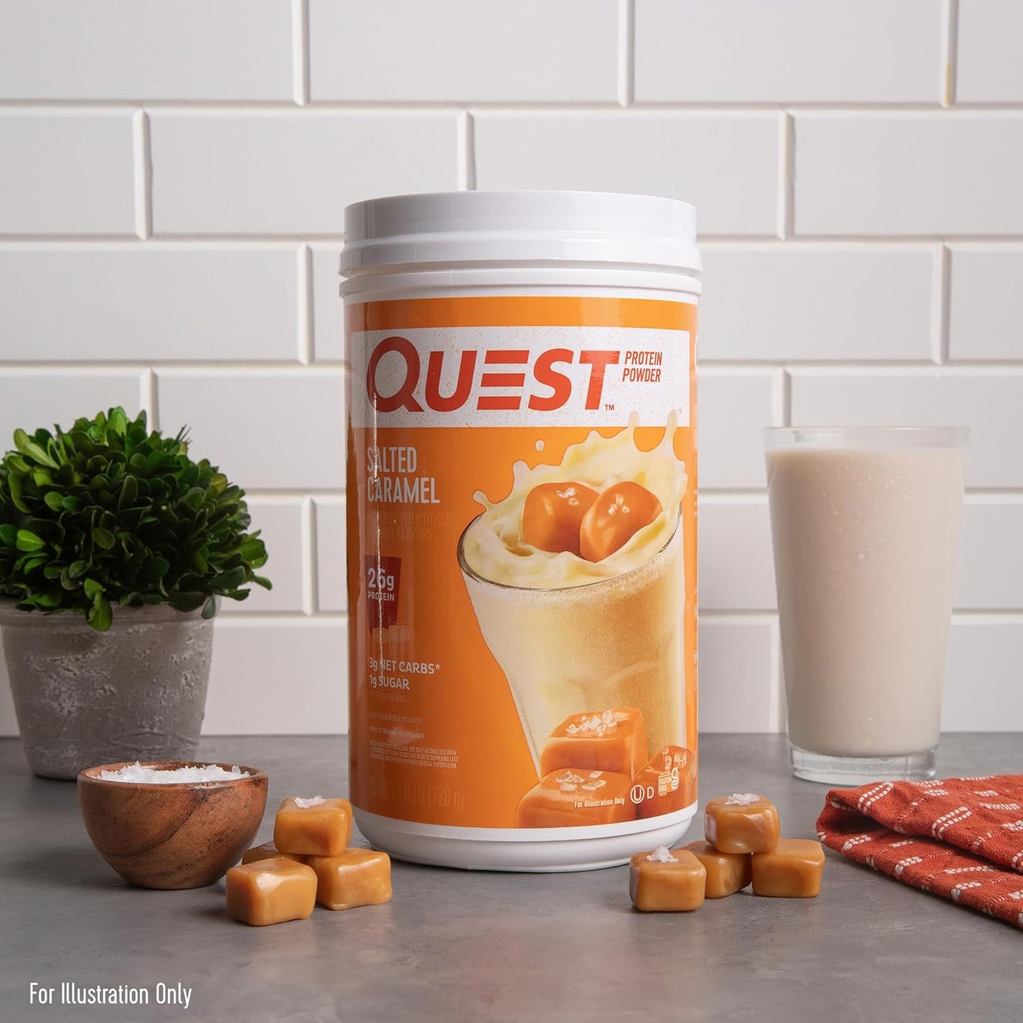 High Protein Salted Caramel Powder - Low Sugar, Gluten Free, 24 Servings