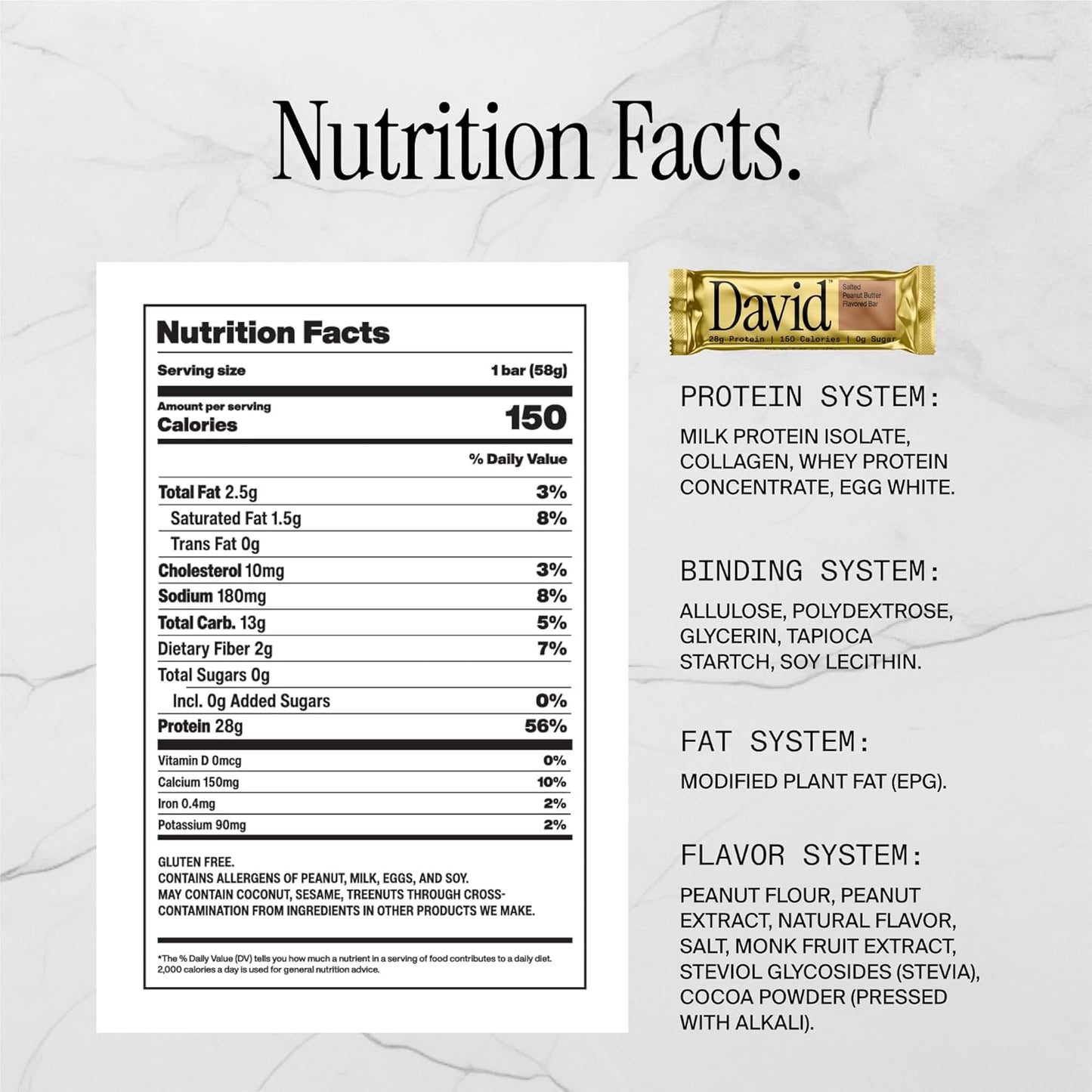 High Protein Salted Peanut Butter Protein Bar - Pack of 12 (28g Protein, 150 Calories, Sugar Free) Gluten Free Low Carb Snack