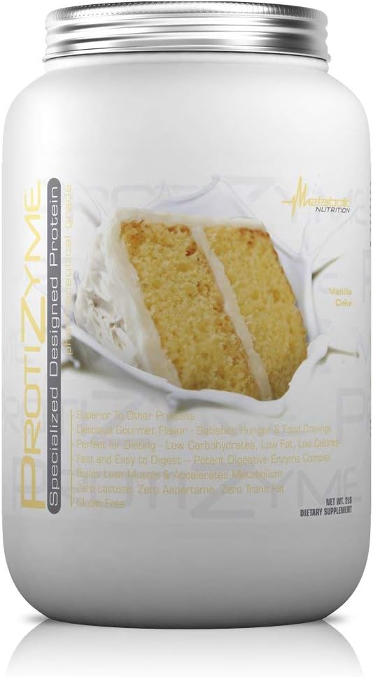 High Protein Vanilla Cake Whey Protein Powder with Digestive Enzymes - Protizyme 2 lb