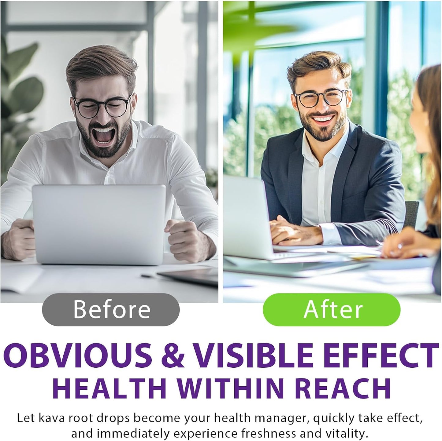 High Purity Kava Root Extract Drops for Calm and Sleep - 2FL OZ Vegan Non GMO