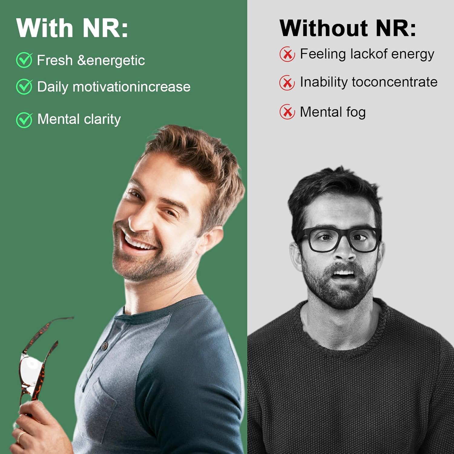 High Purity Liposomal NAD+ Supplement with Nicotinamide Riboside, Resveratrol, and Quercetin for Energy and Focus - 80 Capsules