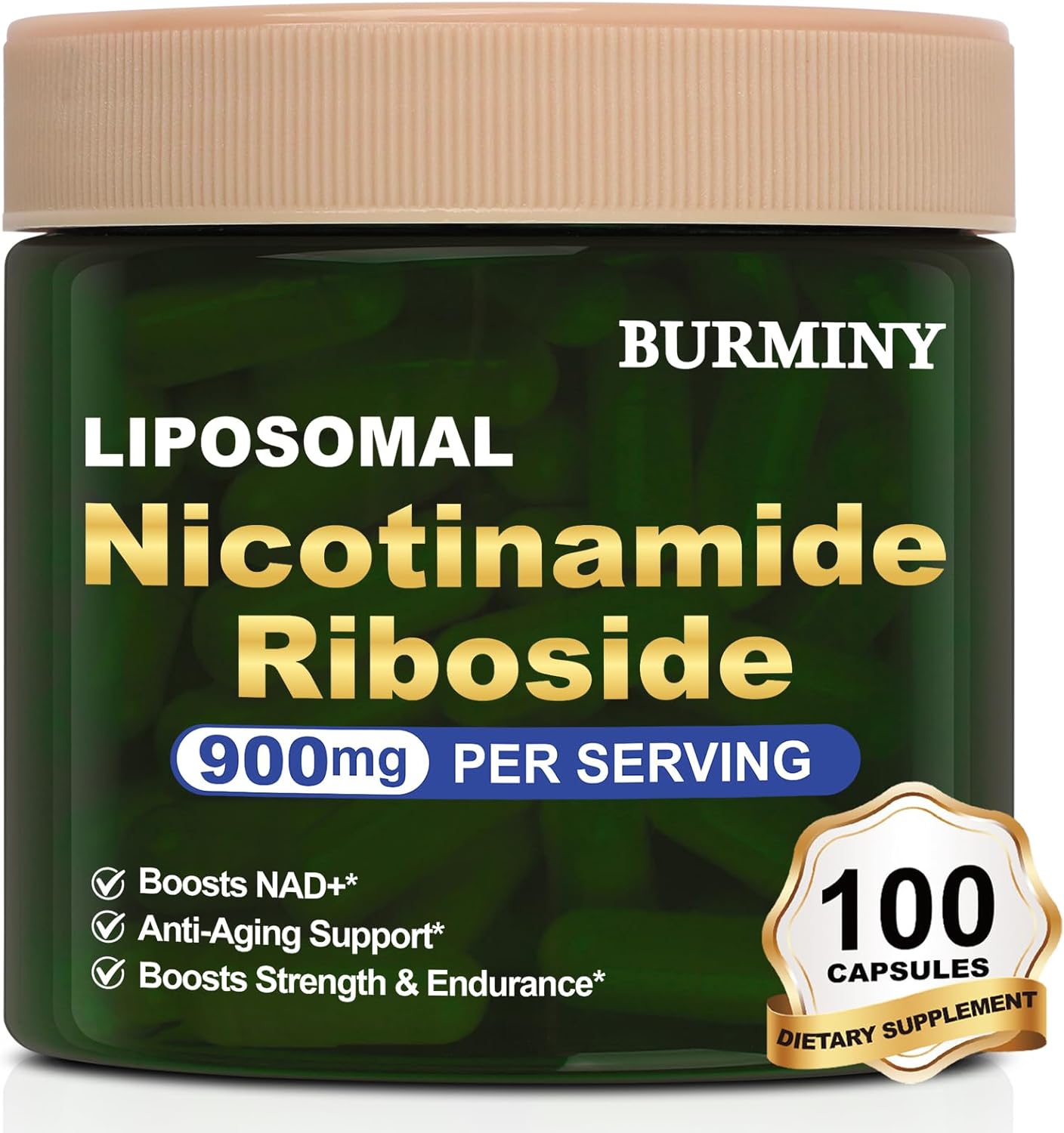 High Purity Liposomal Nicotinamide Riboside 900mg with Quercetin Phytosome & Trans-Resveratrol - NAD+ Supplement for Anti-Aging, Energy, Focus