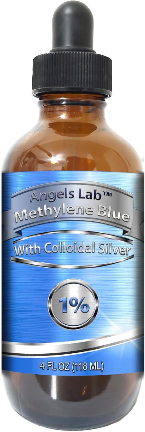 High Purity Methylene Blue 1% with Colloidal Silver Liquid Supplement for Brain Health - 4 oz Bottle