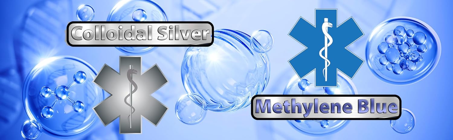 High Purity Methylene Blue 1% with Colloidal Silver Liquid Supplement for Brain Health - 4 oz Bottle