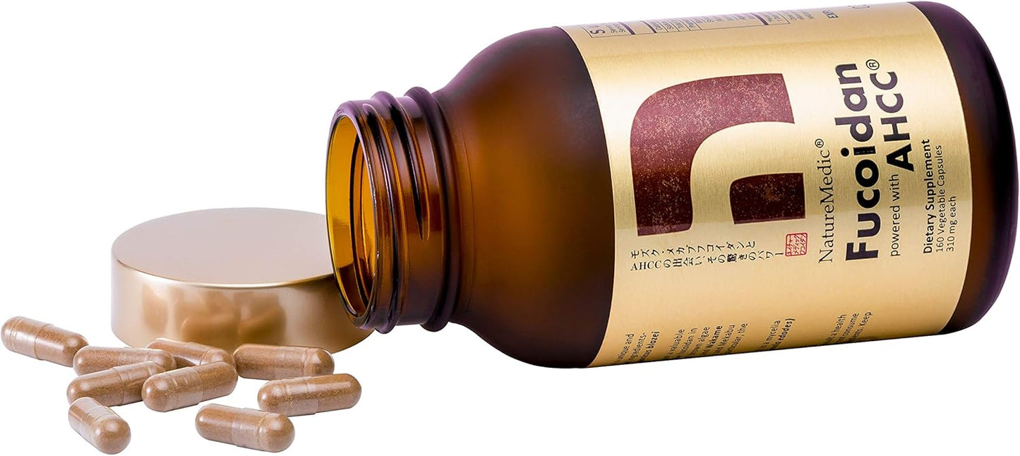 High Purity Organic Fucoidan & AHCC Immunity Supplement - 160 Capsules Made in Japan