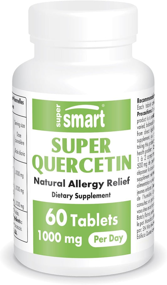 High Purity Super Quercetin Supplement - 1000mg Daily - Patented QU995 - Natural Bioflavonoids - Non-GMO & Gluten Free - 60 Tablets