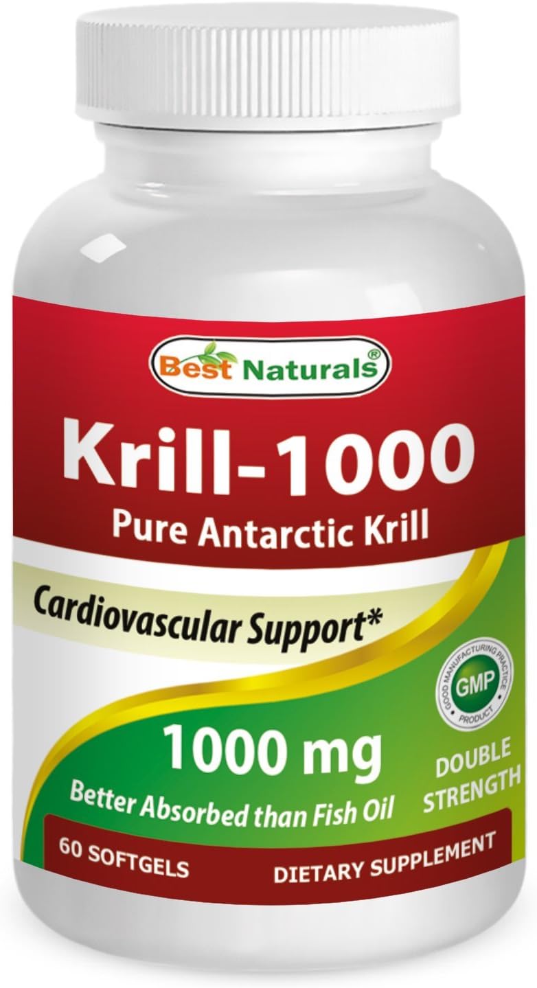 High-Quality 1000mg Krill Oil Softgels - 60 Count - Top Natural Supplement