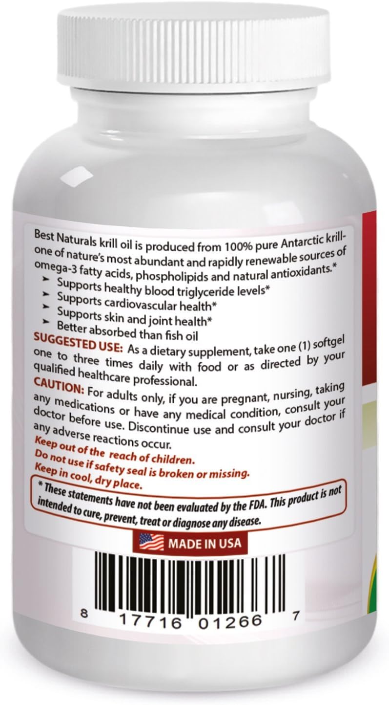 High-Quality 1000mg Krill Oil Softgels - 60 Count - Top Natural Supplement