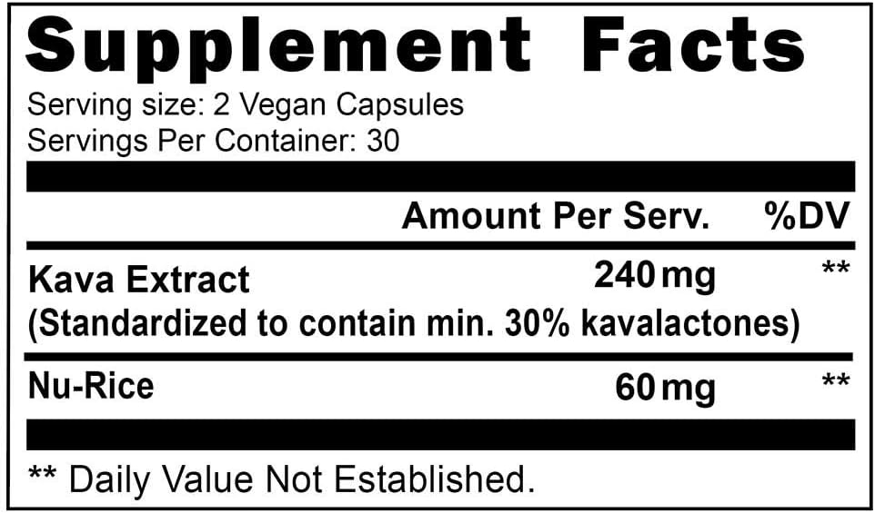 High-Quality 30% Kavalactone Kava Extract Capsules from Kona Kava Farm - 60 Capsules