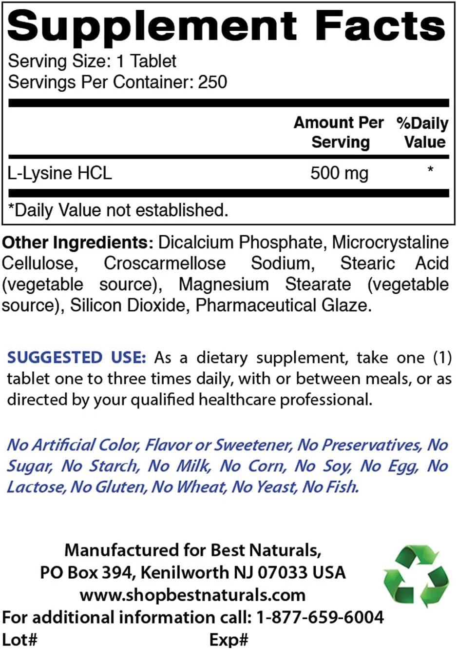 High-Quality Acetyl L-Carnitine and L-Lysine Supplement - 500mg Each for Optimal Health and Wellness