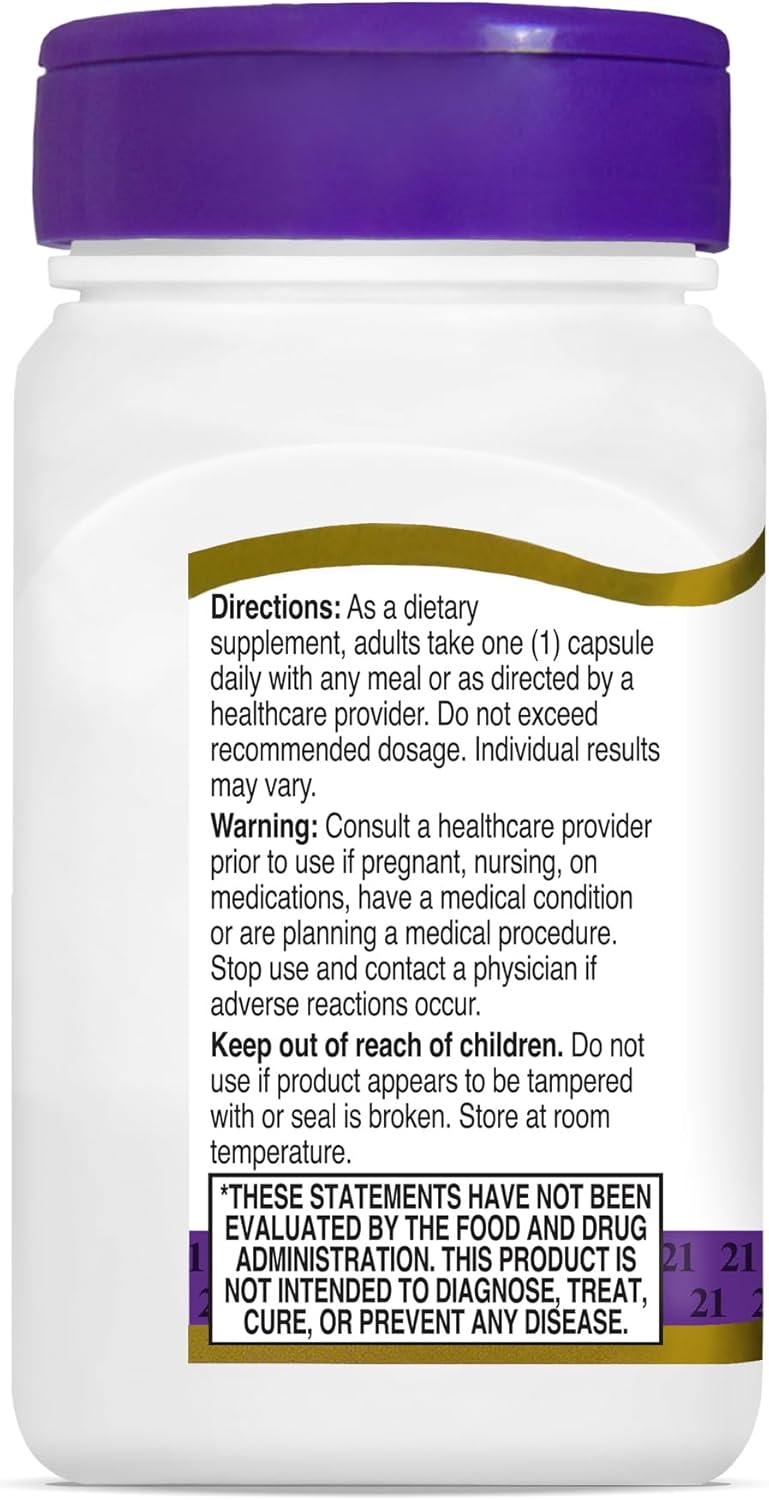 High-Quality Alpha Lipoic Acid 200mg Capsules for 21st Century Healthcare, 60 Count Vegetarian Formula