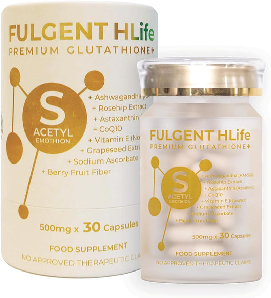 High-Quality Antioxidant Supplement with S-Acetyl Glutathione, Ashwagandha, Astaxanthin, Coenzyme Q10 - 30 Capsules, 500mg