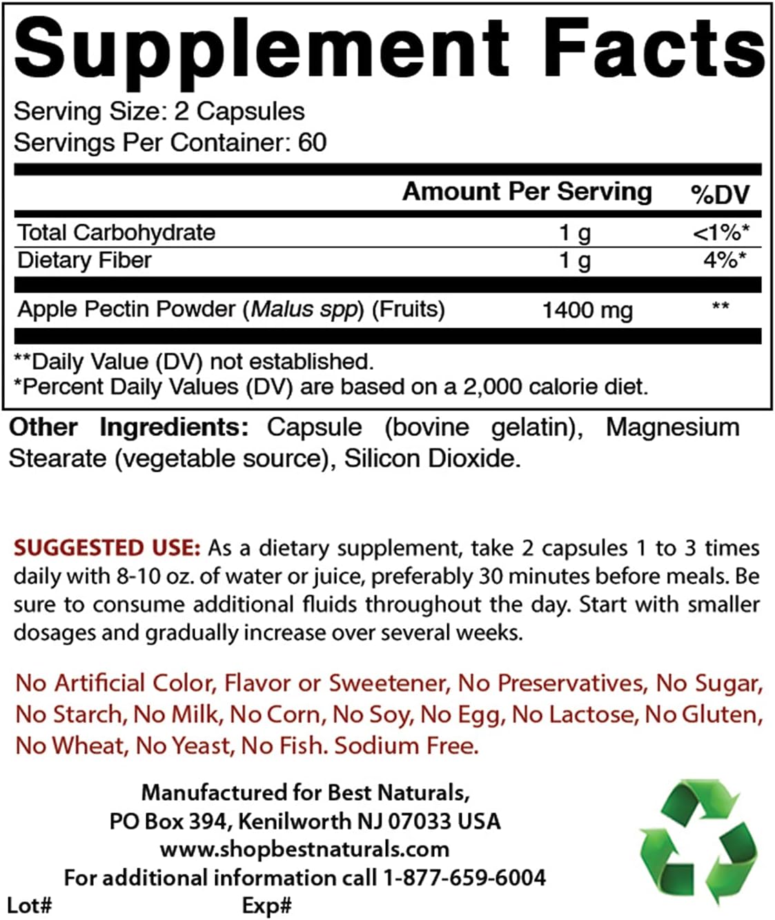 High-Quality Apple Pectin with Selenium Supplement - 700mg Pectin & 200mcg Selenium for Immune Support