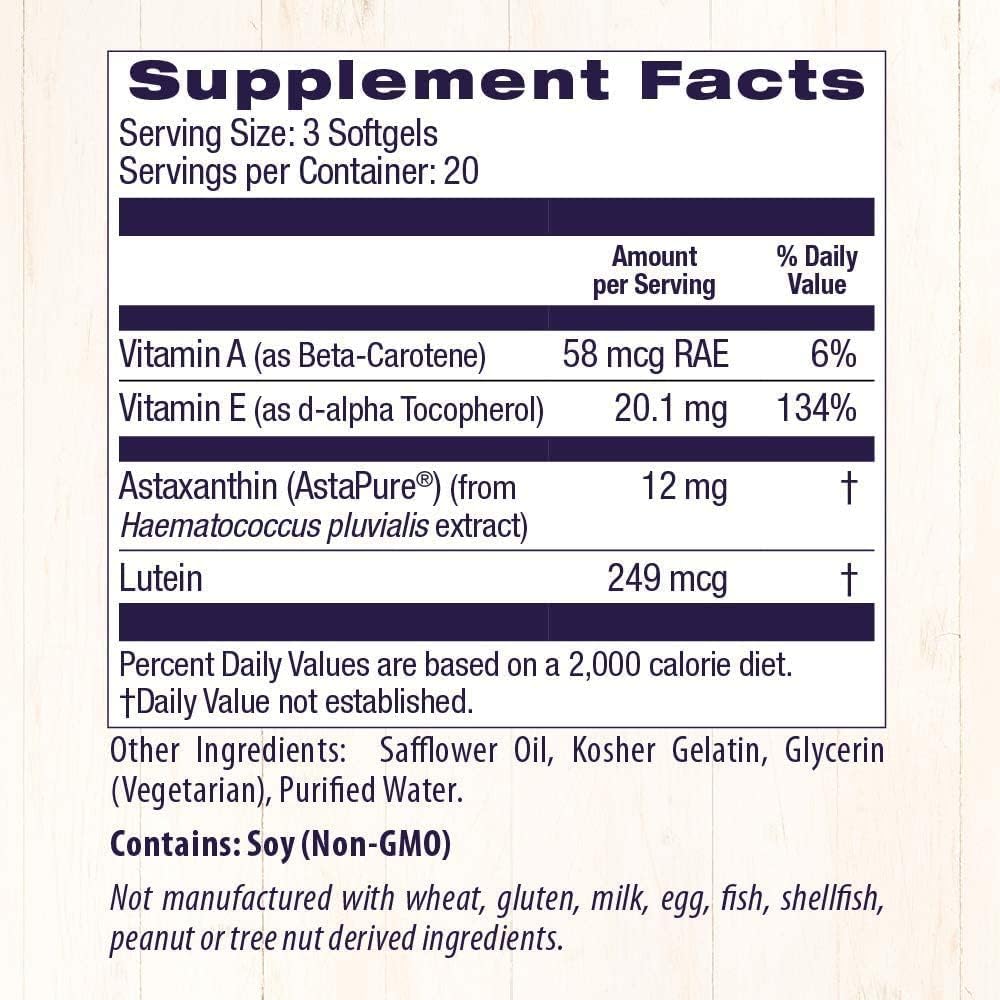 High-Quality Astaxanthin (AstaPure) Softgels - 4 mg, 60 Count - Supports Overall Health and Well-Being