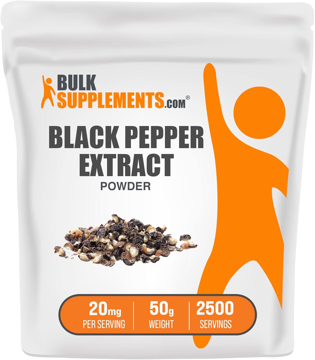 High Quality Black Pepper Extract Powder with 95% Piperine - Piperine Supplements - 20mg per Serving - 50g (1.8 oz) Pack