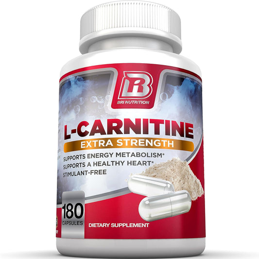 High Quality BRI L-Carnitine 1000mg - Metabolism Booster & Heart Health Support - 180 Veg Capsules