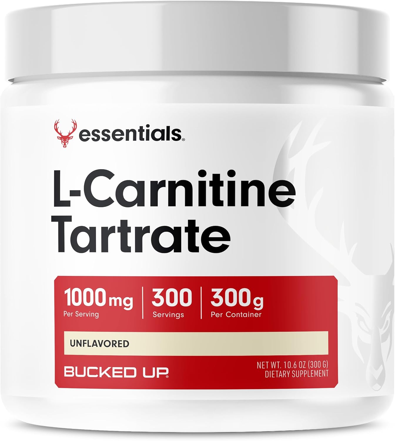 High-Quality Bucked Up L-Carnitine Tartrate Powder - 1000mg, 300 Servings - Essential Supplement for Energy and Slimming Formula