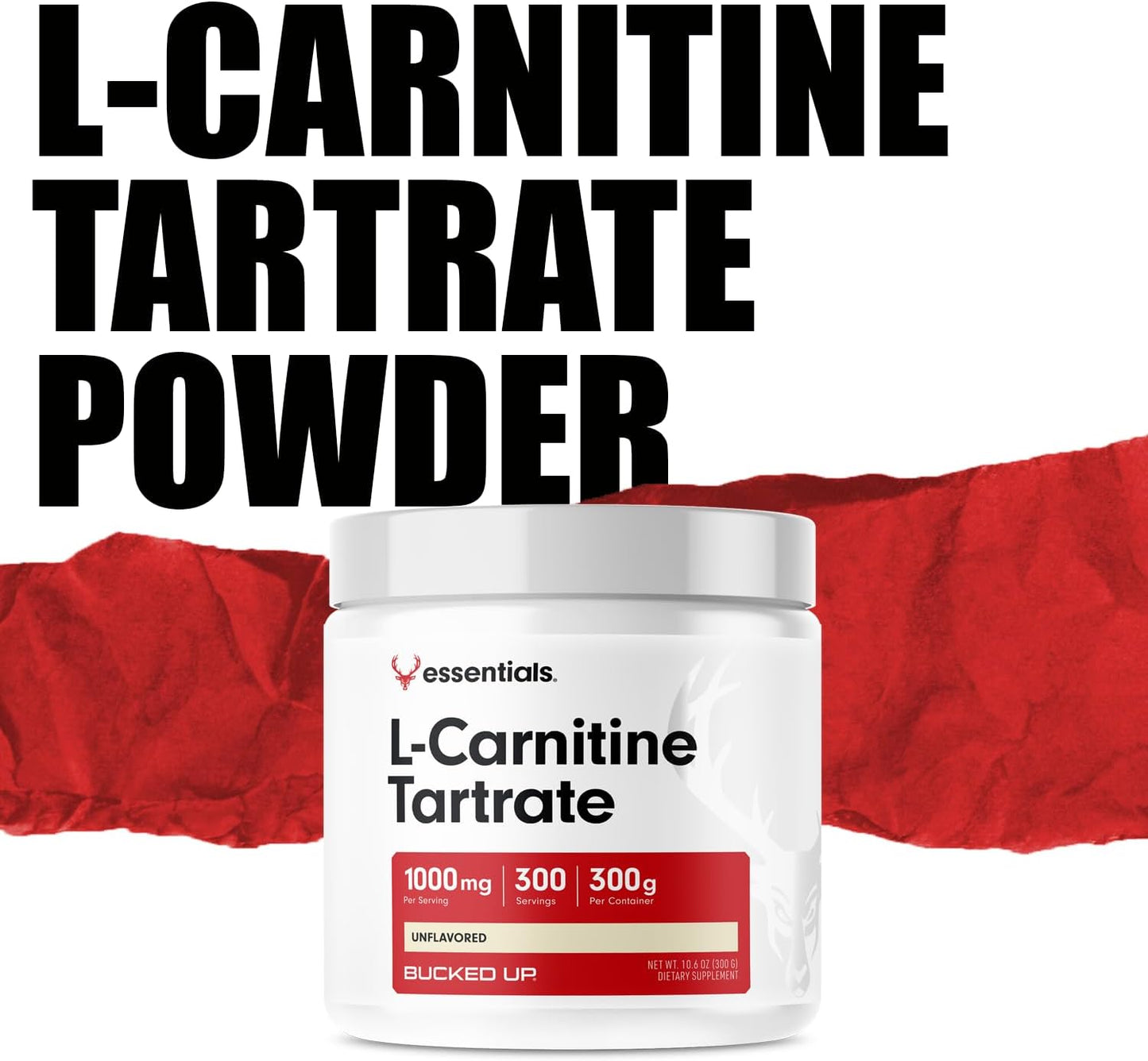 High-Quality Bucked Up L-Carnitine Tartrate Powder - 1000mg, 300 Servings - Essential Supplement for Energy and Slimming Formula