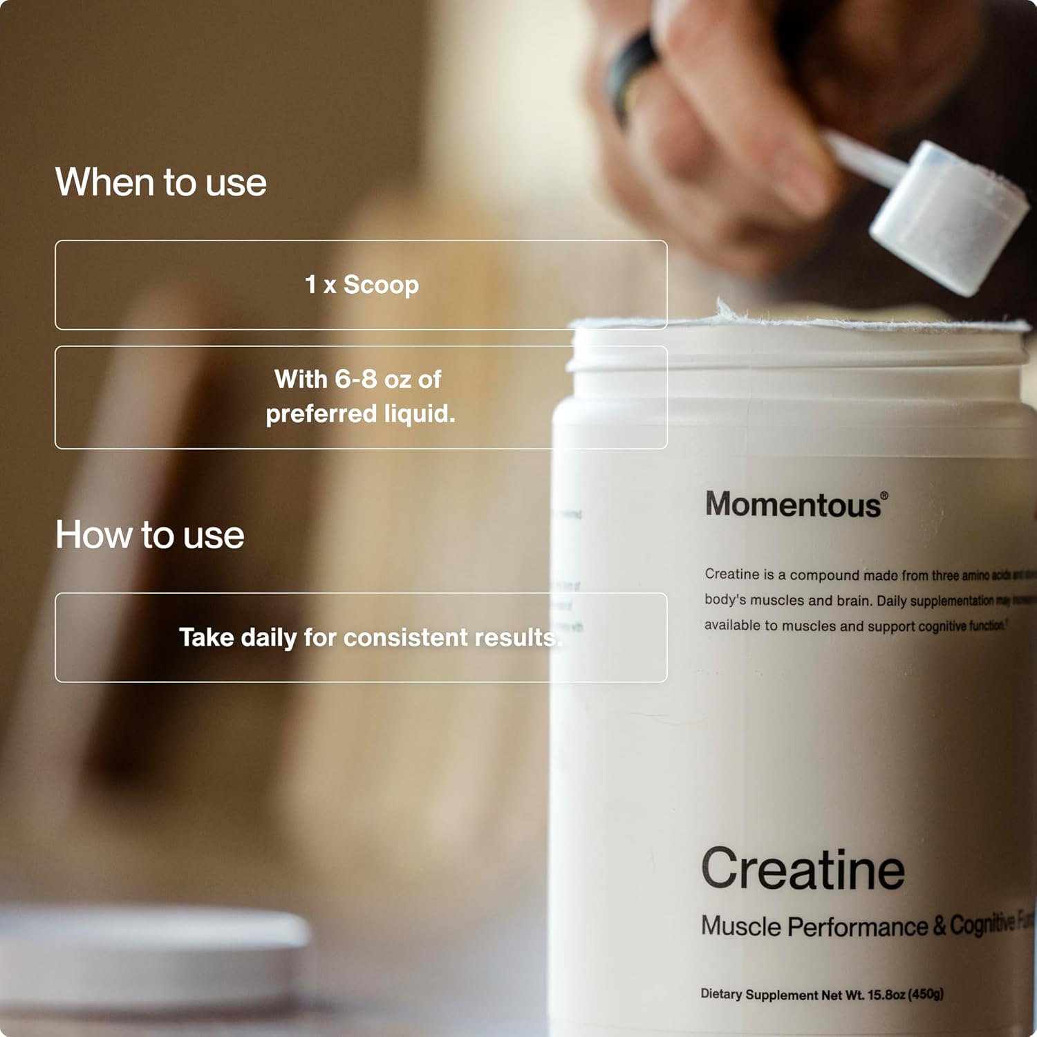 High-Quality Creapure Creatine Monohydrate Powder for Strength, Lean Muscle, & Recovery - 5g per Serving, 90 Servings - Ideal for Men & Women