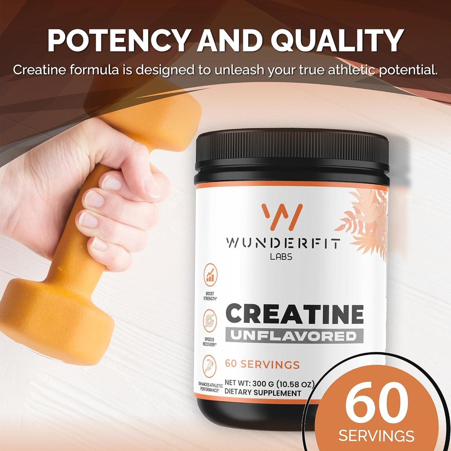 High-Quality Creatine Monohydrate Supplement by Wunderfit Labs - Boost Muscle Strength and Performance