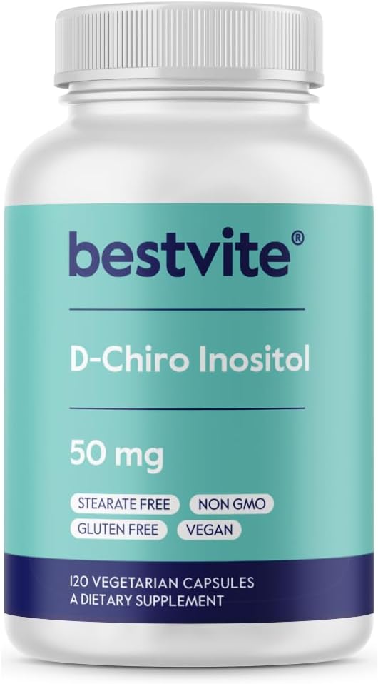 High Quality D-Chiro Inositol Supplement (120 Capsules) - Vegan, Non-GMO, Gluten-Free - 40:1 Inositol Ratio - No Stearates