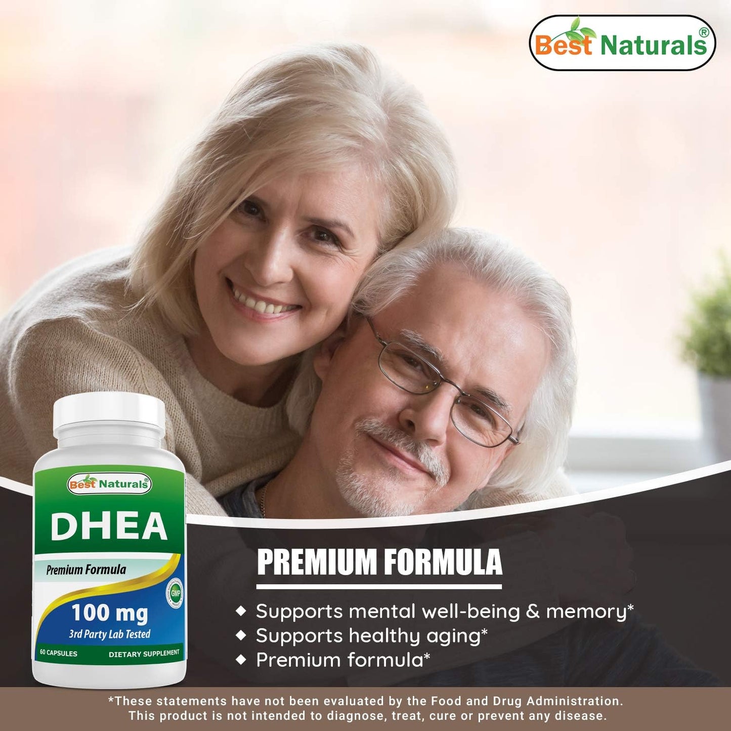 High-Quality DHEA 100mg and Hyaluronic Acid 200mg Supplement for Optimal Health
