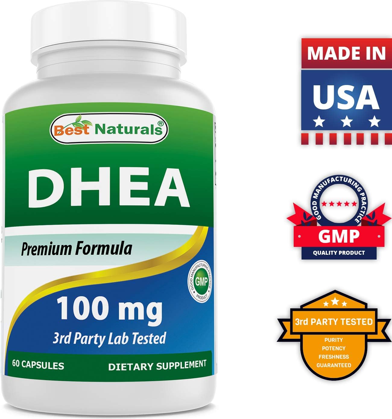 High-Quality DHEA 100mg and Hyaluronic Acid 200mg Supplement for Optimal Health