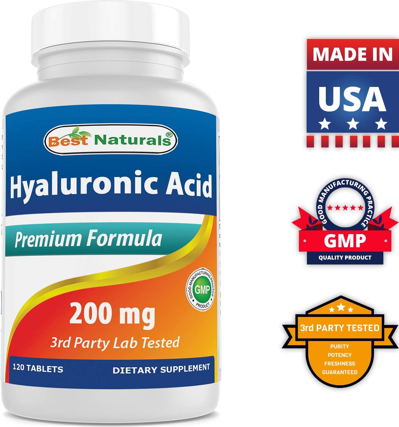 High-Quality DHEA 100mg and Hyaluronic Acid 200mg Supplement for Optimal Health