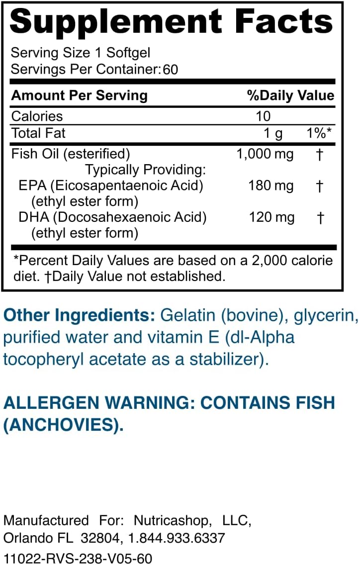 High-Quality EPA/DHA Omega 3 Supplement by Nutricashop