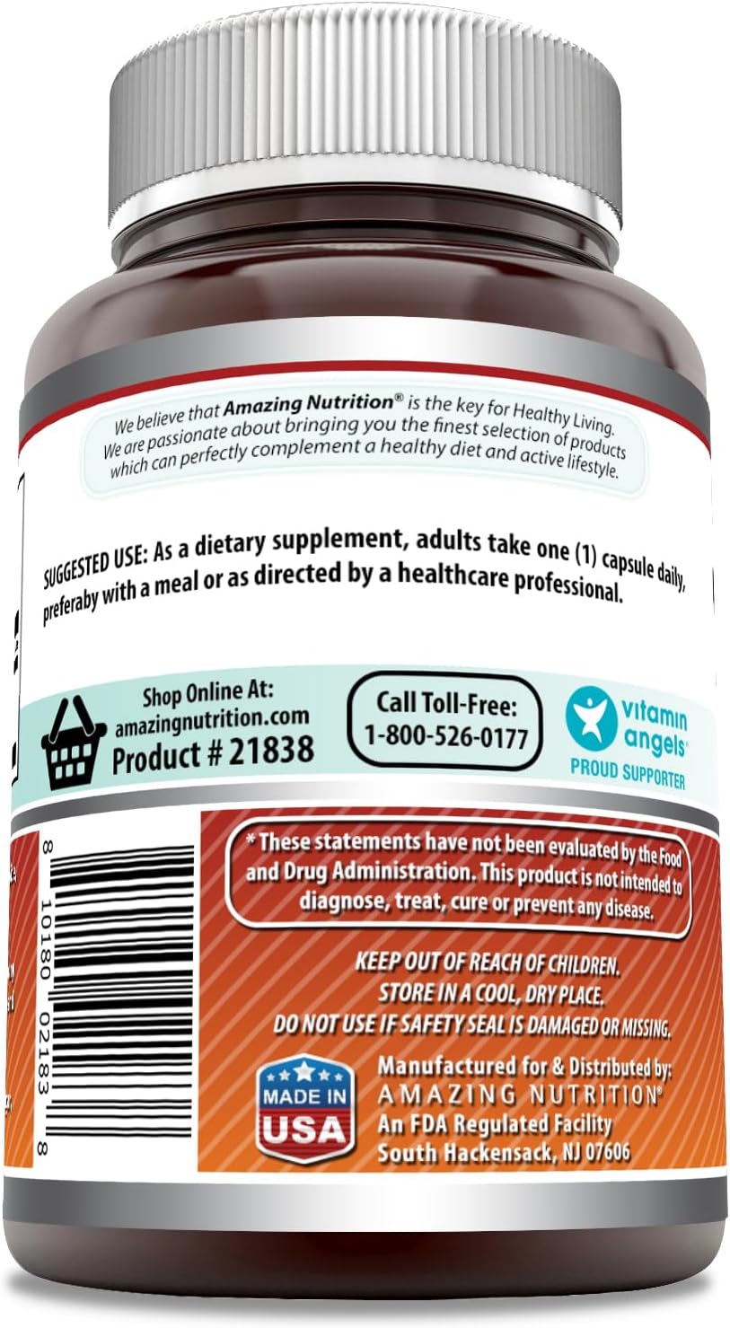 High-Quality Folic Acid Supplement | 800 Mcg Vitamin B9 Capsules | 240 Count | Non-GMO & Gluten-Free | Made in USA by Amazing Nutrition