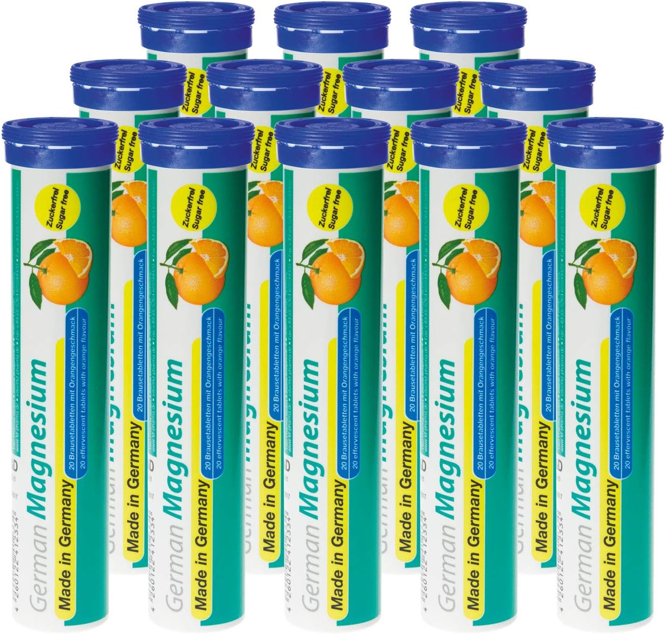 High-Quality German Effervescent Magnesium Oxide Supplement - Orange Flavor | 200 mg per Serving | Sugar-Free, Vegan Tablets by T&D Pharma