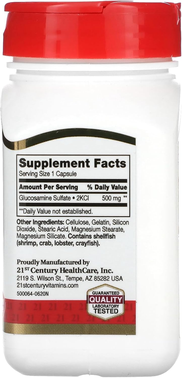 High-Quality Glucosamine Supplement, 500 mg, 60 Capsules, Easy-to-Swallow Formula for Modern Relief