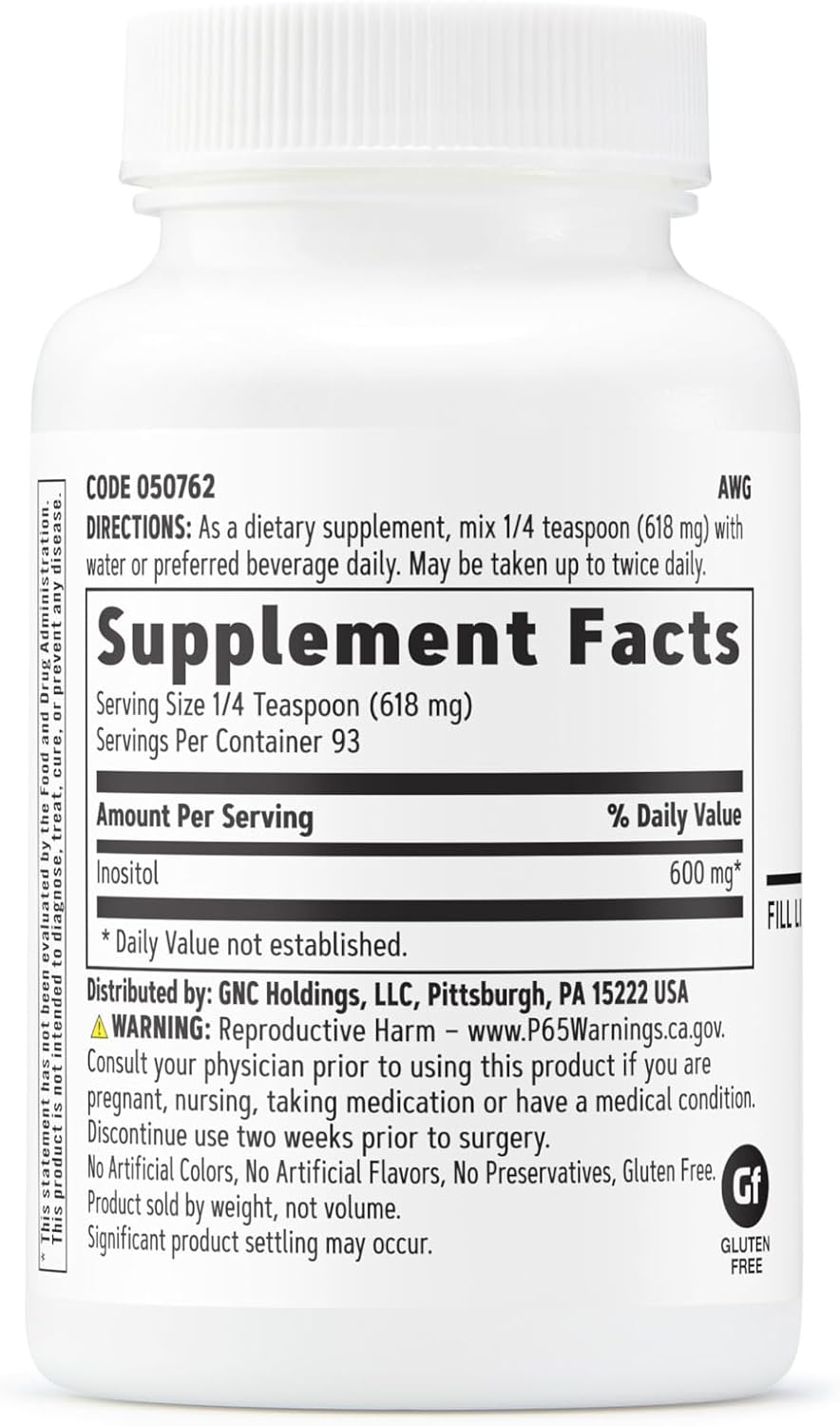 High-Quality GNC Inositol Powder 600mg - 2 oz for Improved Wellness and Support