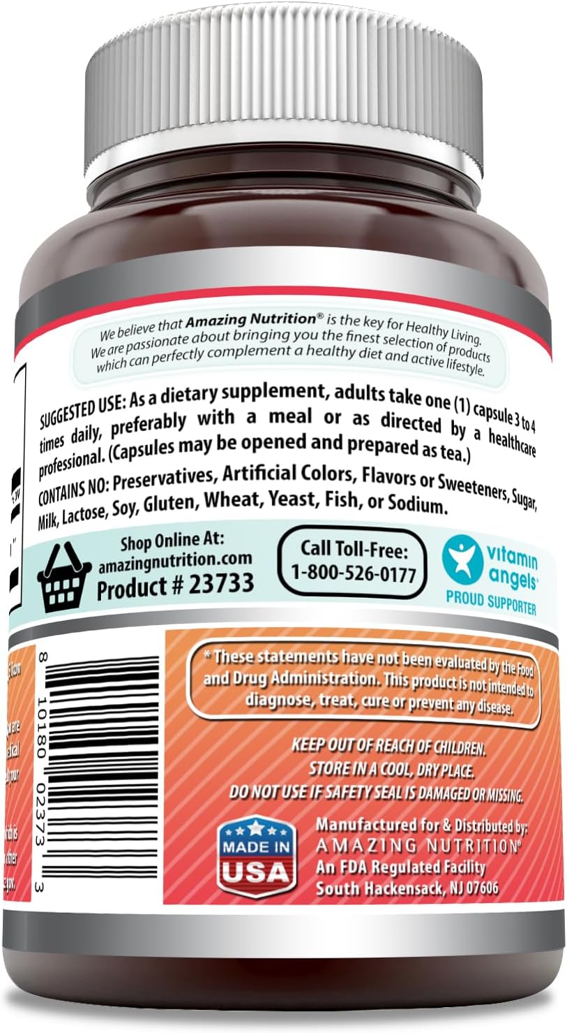High-Quality Hawthorn Berries Supplement - 180 Capsules - 565mg - Non-GMO - Gluten-Free - Made in USA by Amazing Nutrition