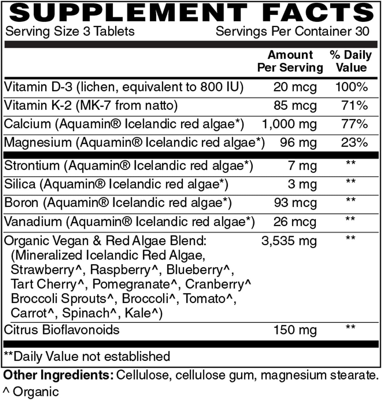 High-Quality Holly Hill Health Foods Algae Calcium Supplement 1,000 mg - 90 Tablets