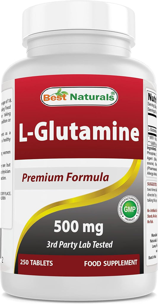 High-Quality L-Glutamine 500 mg Tablets - 250 Count for Optimal Results