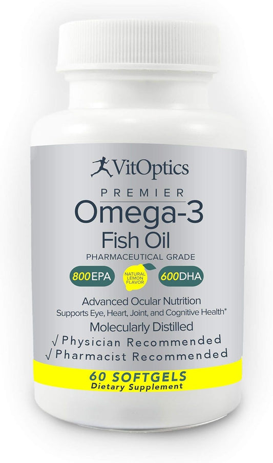 High-Quality Lemon Flavored Omega-3 Fish Oil Softgels by VitOptics