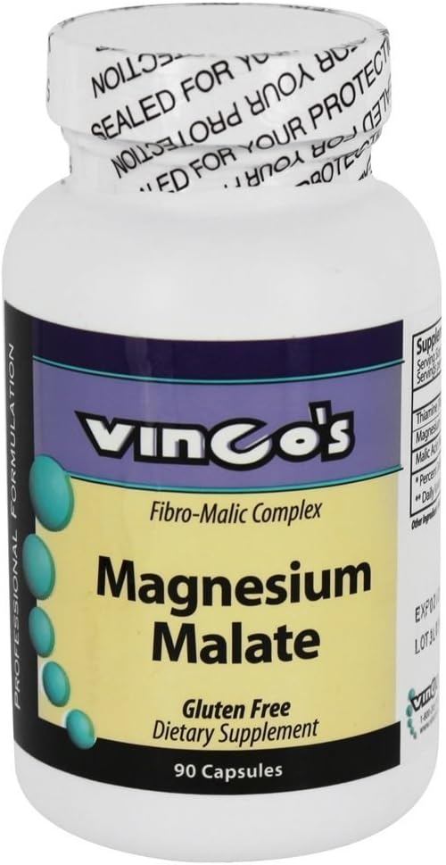 High Quality Magnesium Malate Capsules by Vinco - 90 Count